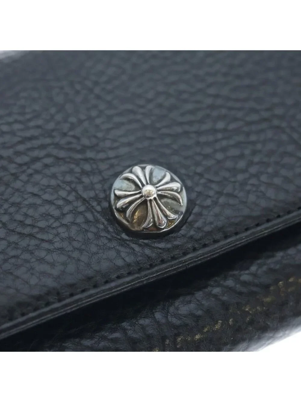 Chrome Hearts Judy Cross Ball Button Leather Wallet Black